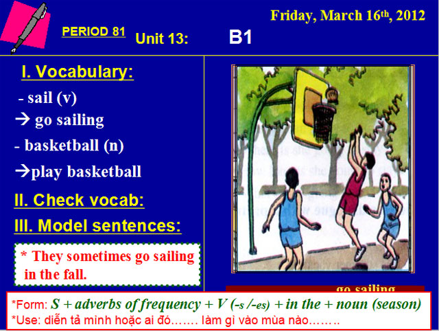 Bài giảng Tiếng Anh 6 unit 13 unit 13 Activities and seasons