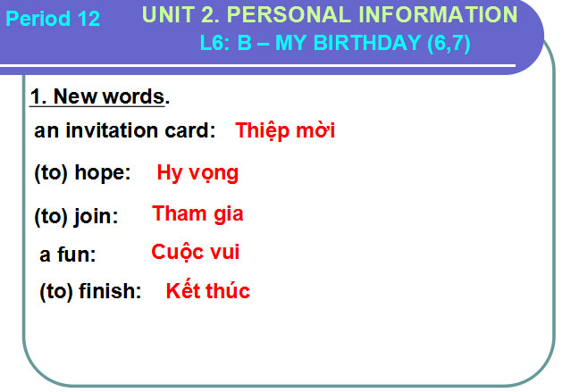  unit 2 Personal information