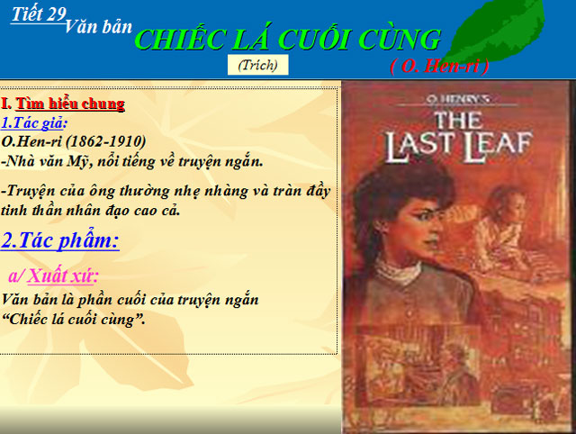 Chiếc lá cuối cùng Ngữ văn 8