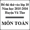 Đề thi thử vào lớp 10 môn Toán năm học 2015-2016 huyện Vũ Thư, Thái Bình
