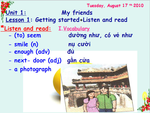  unit 1 Tiếng Anh 8