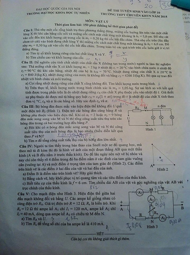 Đề thi vào lớp 10 môn Vật lý