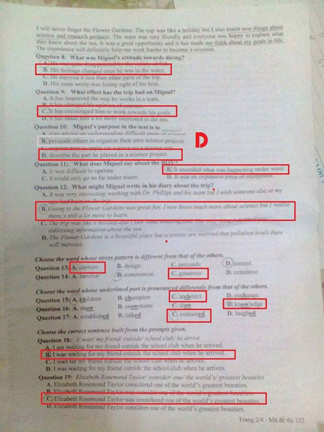 Đề tuyển sinh vào lớp 10 môn tiếng Anh năm học 2015-2016 trường THPT Chuyên Sư Phạm, Hà Nội Đề thi vào lớp 10 môn tiếng Anh trường THPT Chuyên Sư Phạm