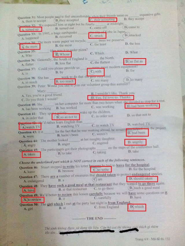 Đề tuyển sinh vào lớp 10 môn tiếng Anh năm học 2015-2016 trường THPT Chuyên Sư Phạm, Hà Nội Đề thi tuyển sinh vào lớp 10 môn tiếng Anh trường THPT Chuyên Sư Phạm