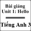 Bài giảng Tiếng Anh 3 unit 1