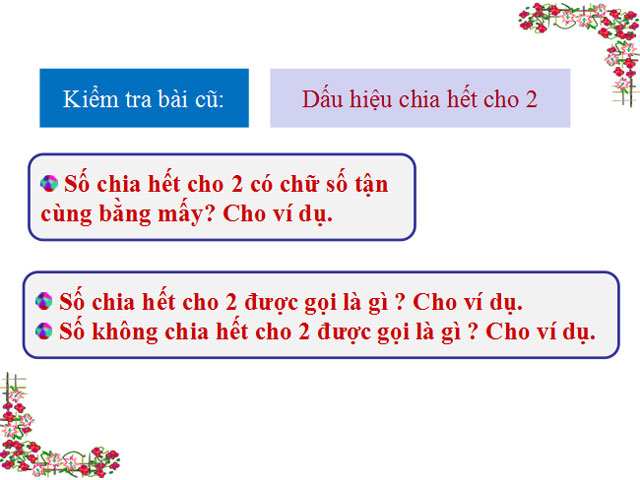 Bài giảng Dấu hiệu chia hết cho 5 Toán 4 Dấu hiệu chia hết cho 5