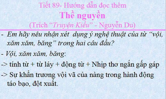 Thề nguyền - Truyện Kiều