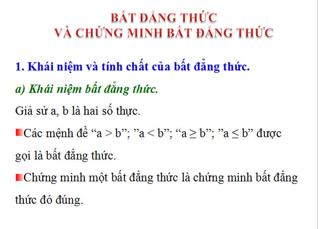 Bài giảng Đại số 10
