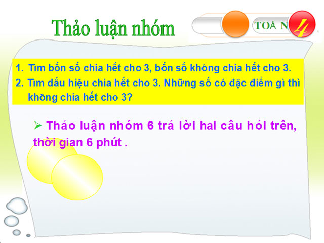 Dấu hiệu chia hết cho 3 Toán 4 