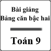 Bài giảng Bảng căn bậc hai Đại số 9