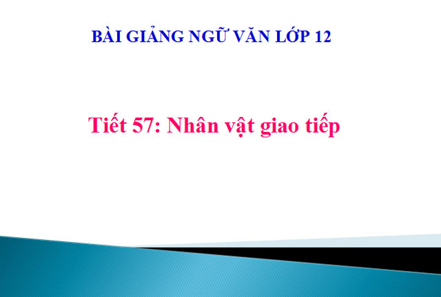 Nhân vật giao tiếp Ngữ văn 12 
