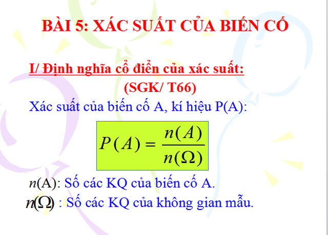  Xác suất của biến cố Đại số 11