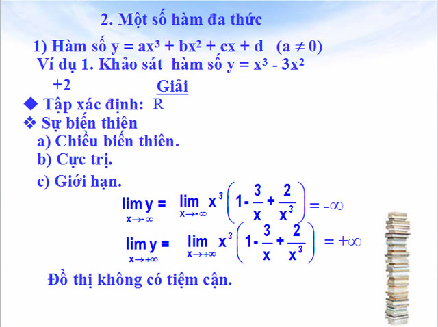 Bài giảng Khảo sát sự biến thiên và vẽ đồ thị hàm số Giải tích 12 Bài giảng Khảo sát sự biến thiên và vẽ đồ thị hàm số