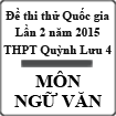 Đề thi thử Quốc gia môn Ngữ Văn lần 2 năm 2015 trường THPT Quỳnh Lưu 4, Nghệ An