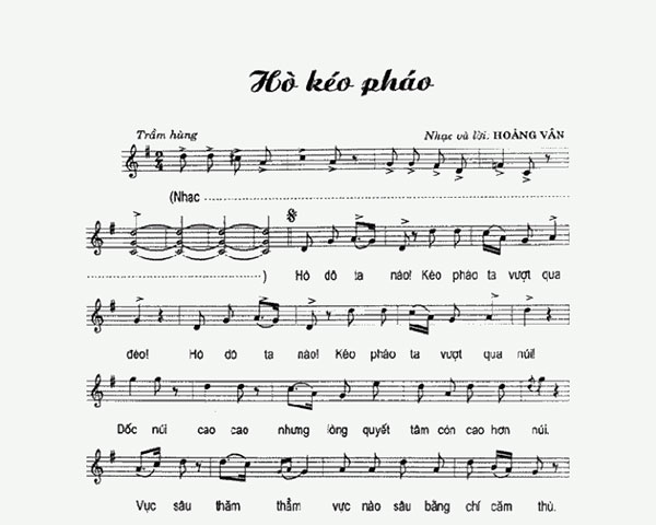 Hò kéo pháo là một trong những bài hát mở đầu thành công của nhạc sĩ Hoàng Vân Tiểu sử nhạc sĩ Hoàng Vân