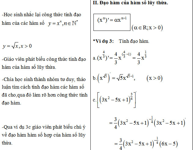 Giáo án Hàm số lũy thừa