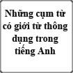Những cụm từ có giới từ thông dụng trong tiếng Anh