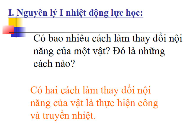 Các nguyên lí của nhiệt động lực học 