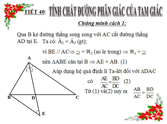  Tính chất đường phân giác của tam giác