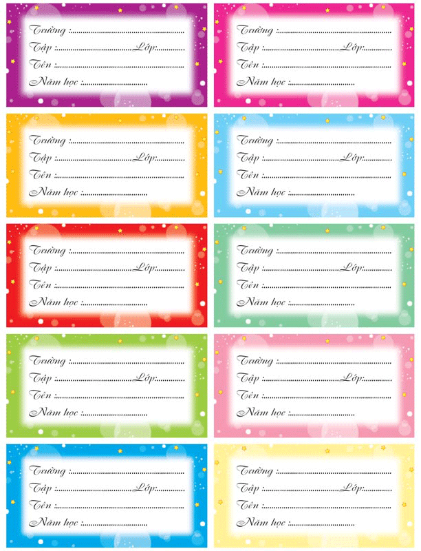 Những mẫu nhãn vở đẹp