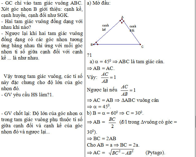 Giáo án Hình học 9 Bài 2
