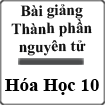 Bài giảng Hóa học 10 Bài 1: Thành phần nguyên tử