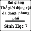 Bài giảng Sinh học 7 Bài 1: Thế giới động vật đa dạng, phong phú