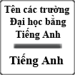 Tên các trường Đại học bằng Tiếng Anh