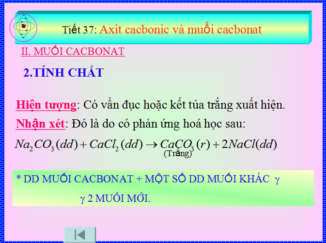 Bài giảng Hóa học 9 Axit cacbonic và muối cacbonat