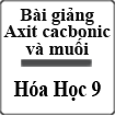 Bài giảng Hóa học 9 Axit cacbonic và muối cacbonat