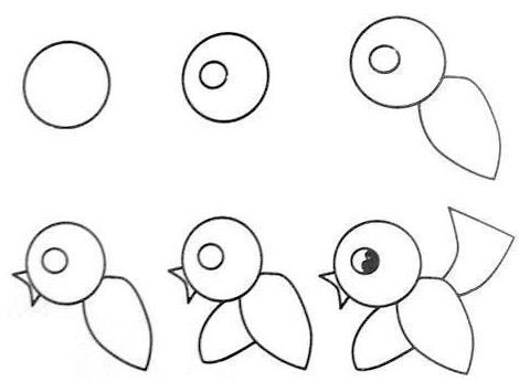 Cách vẽ con chim đơn giản 