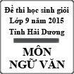 Đề thi chọn học sinh giỏi môn Ngữ văn lớp 9 năm học 2014 - 2015 tỉnh Hải Dương
