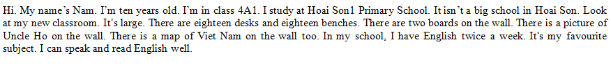 Đề kiểm tra tiếng Anh lớp 4 học kỳ 1 số 9