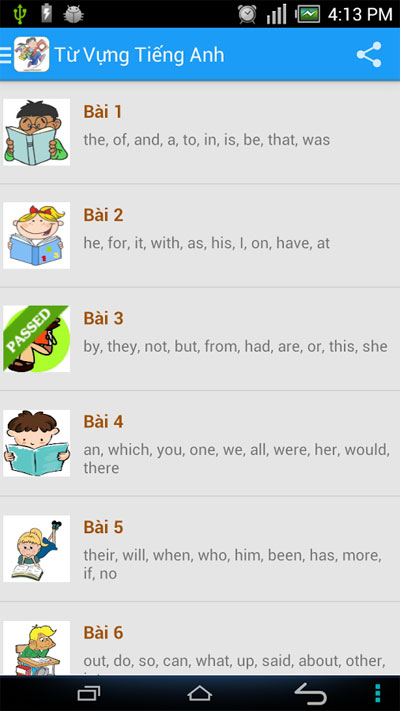 Phân chia theo bài học