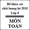 Đề thi khảo sát chất lượng hè môn Toán lớp 8 năm 2015