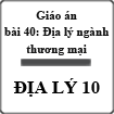 Giáo án Địa lý 10 bài 40: Địa lý ngành thương mại
