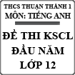 Đề khảo sát chất lượng đầu năm môn Tiếng Anh lớp 12 trường THPT Thuận Thành 1, Bắc Ninh năm 2015 - 2016