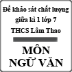 Đề thi khảo sát chất lượng giữa học kì 1 môn Ngữ văn lớp 7 trường THCS Lâm Thao, Phú Thọ