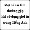 Một số sai lầm thường gặp khi sử dụng giới từ trong tiếng Anh