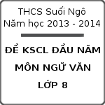 Đề thi khảo sát chất lượng đầu năm lớp 8 môn Ngữ văn năm 2013 - 2014 THCS Suối Ngô, Tây Ninh