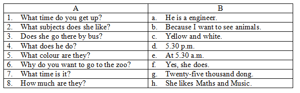 Đề kiểm tra tiếng Anh 5