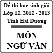 Đề thi học sinh giỏi lớp 12 THPT tỉnh Hải Dương năm học 2012 - 2013 môn Ngữ văn - Có đáp án