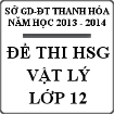 Đề thi học sinh giỏi môn Vật lý lớp 12 tỉnh Thanh Hóa năm 2013 - 2014