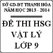 Đề thi học sinh giỏi môn Vật lý lớp 9 tỉnh Thanh Hóa năm 2013 - 2014