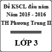 Đề thi khảo sát chất lượng đầu năm lớp 3 năm học 2015 - 2016 trường Tiểu học Phương Trung 2, Hà Nội