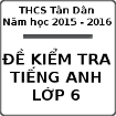 Đề Kiểm tra môn tiếng Anh lớp 6 trường THCS Tân Dân năm học 2015 - 2016