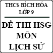 Đề thi học sinh giỏi môn Lịch Sử lớp 9 trường THCS Bích Hòa, Hà Nội năm 2014 - 2015