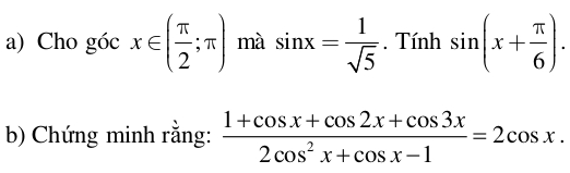 Đề thi khảo sát chất lượng đầu năm lớp 11 môn Toán năm 2015 - 2016 trường THPT Thuận Thành số 1, Bắc Ninh Đề kiểm tra khảo sát chất lượng đầu năm lớp 11 môn Toán