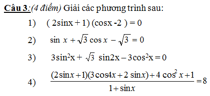 Đề thi giữa kỳ 1 môn toán