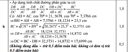 Đáp án môn Toán lớp 9